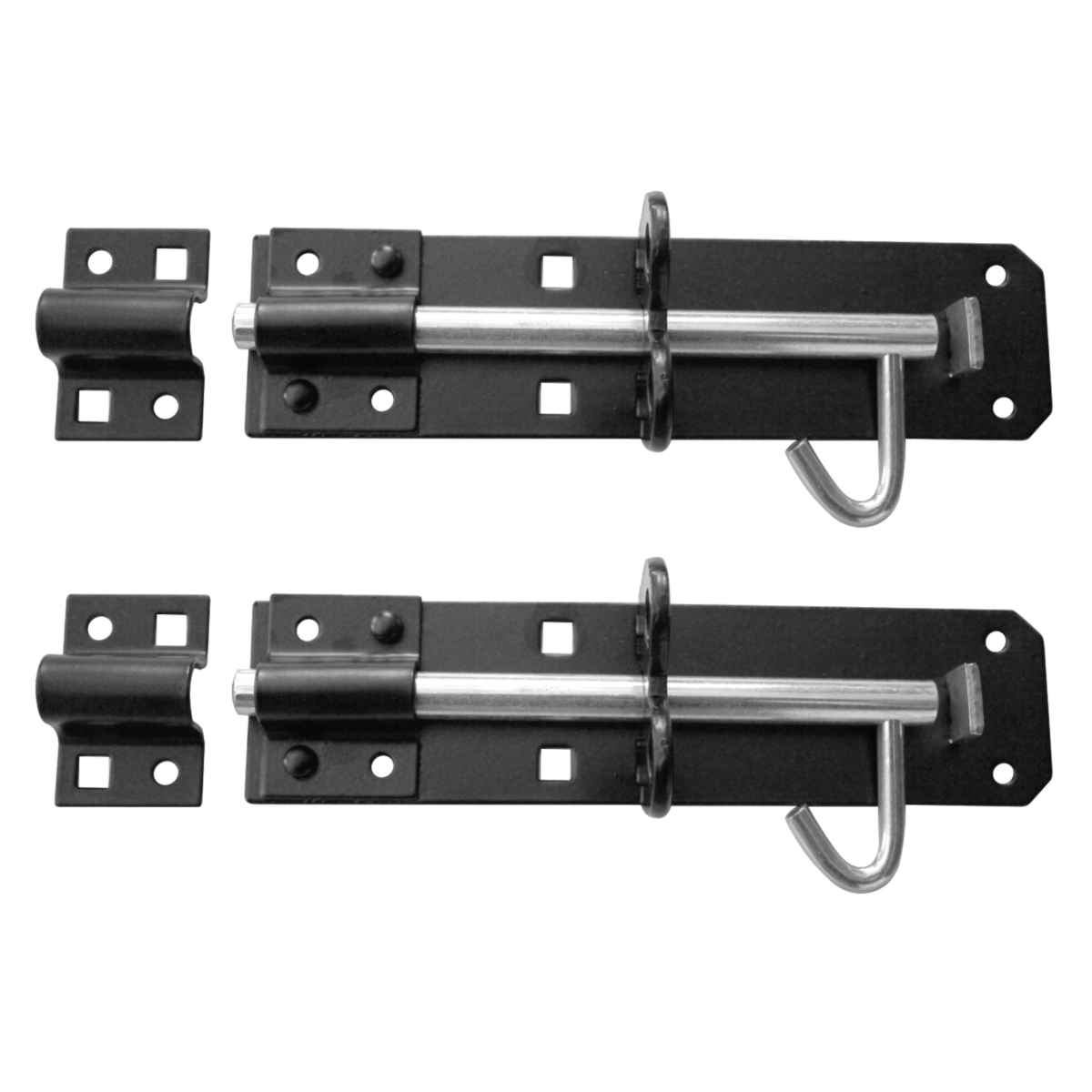 IRONZONE 2 Pack Brenton Sliding Lockable Bolt 150mm - Black