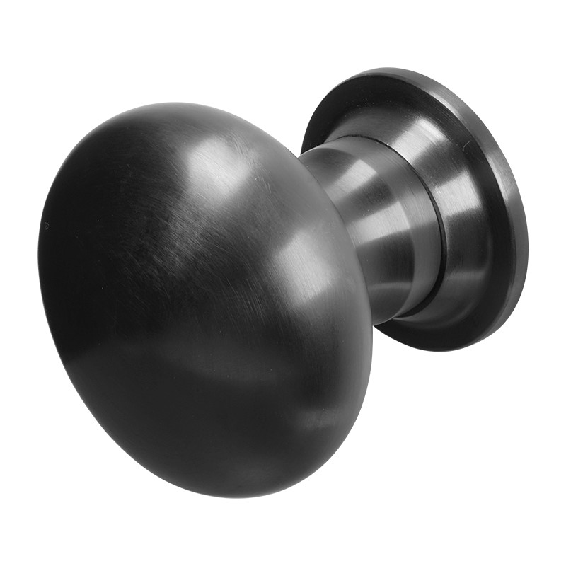 BLU, Centre Door Knob, Bolt Fix, 316 Stainless Steel, Matt Black Lacquered
