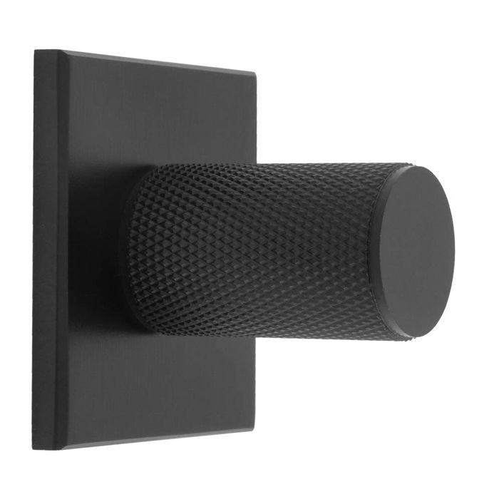 Carlisle Brass BP702MB40MB Knurled Cylinder Knob on backplate 40mm Matt Black
