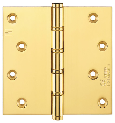 Simonswerk 1560CE Ball Race Brass Butt Projection Hinges CE marked FD30 fire rated 100mm x 100mm c/w Screws Polished Brass