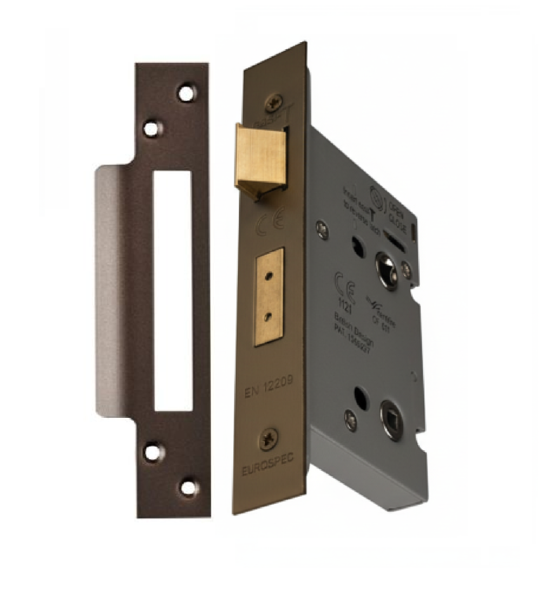 Eurospec Easi - T Bathroom Security Sashlock 44mm Backset 64mm Case Matt Bronze