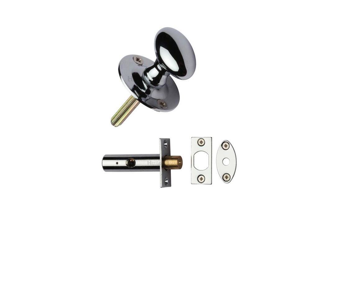 Heritage Brass BT5+RB7-PC Oval Thumbturn with Bolt Polished Chrome finish