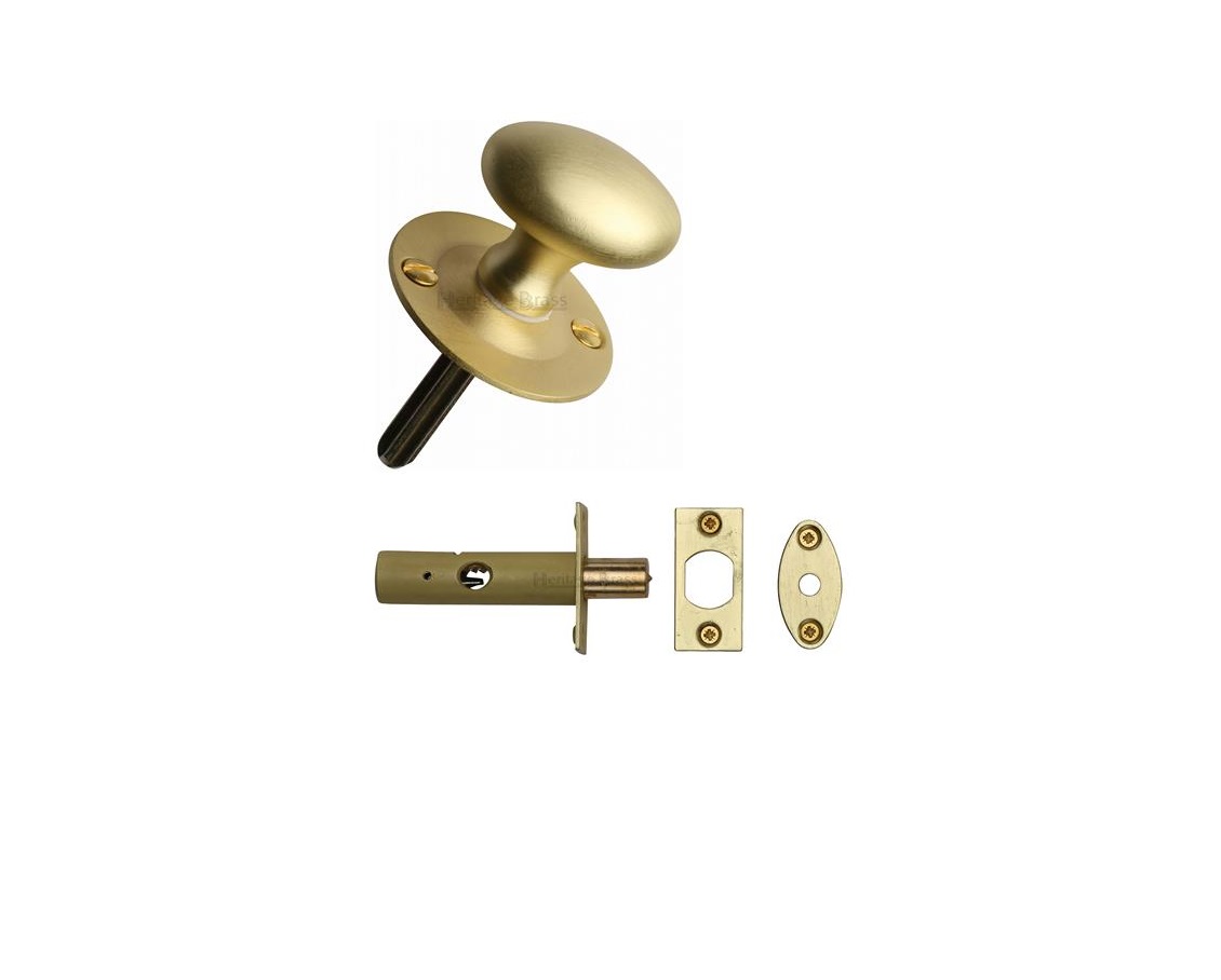 Heritage Brass BT5+RB7-SB Oval Thumbturn with Bolt Satin Brass finish