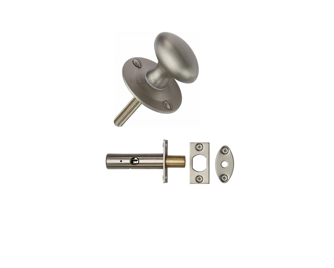 Heritage Brass BT5+RB7-SN Oval Thumbturn with Bolt Satin Nickel finish