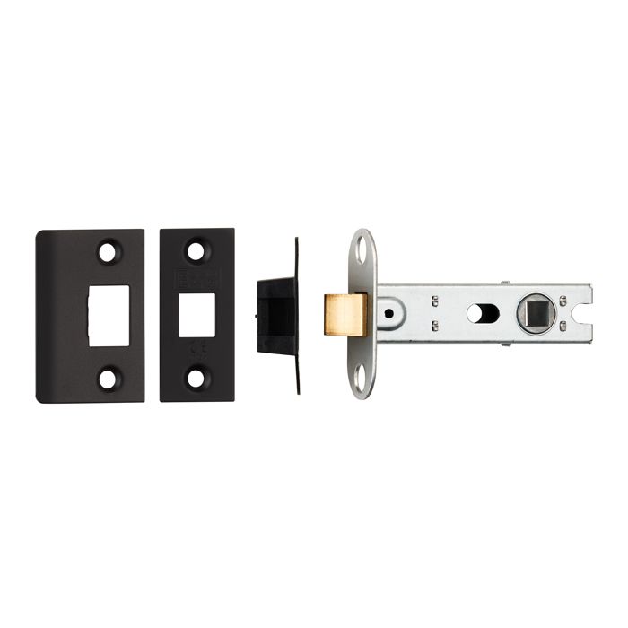 Eurospec BTL30MB 76mm Ce B/T Tubular Mortice Latch Square MB76mm Matt Black