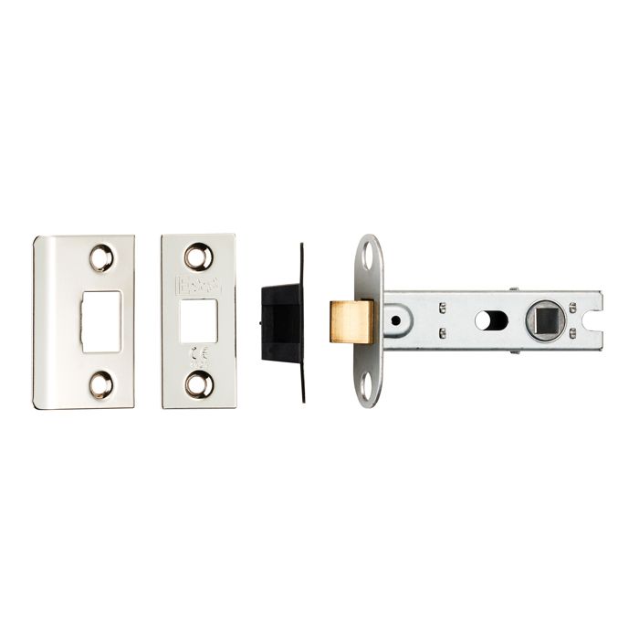 Eurospec BTL30NP 76mm Ce B/T Tubular Mortice Latch Square NP 76mm Nickel Plated