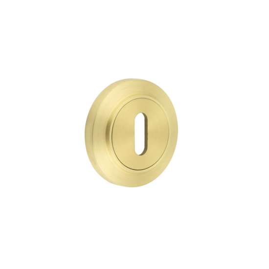 Burlington Standard Keyway Escutcheons Plain Rose Satin Brass