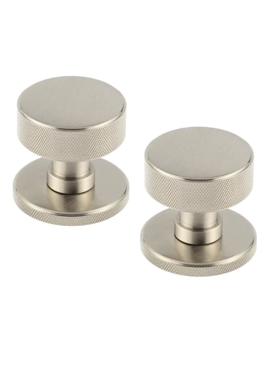 Frelan Burlington Westbourne Knurled Mortice Door Handles BUR102SN Satin Nickel