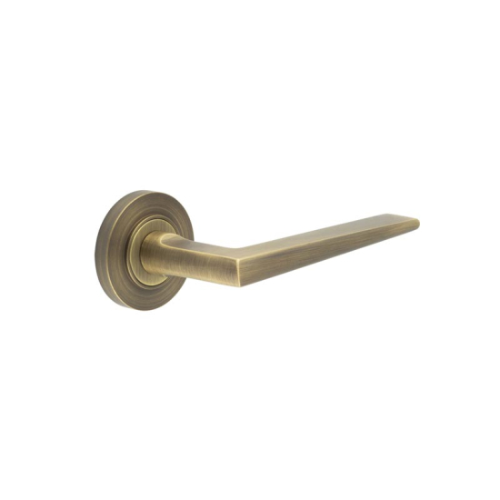 Frelan Burlington Mayfair Door Handle on Plain outer Rose Antique Brass BUR10KIT1 Consist of BUR10AB and BUR50AB