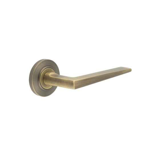 Frelan Burlington Mayfair Door Handle on Chamfered outer Rose Antique Brass BUR10KIT2 Consist of BUR10AB and BUR51AB