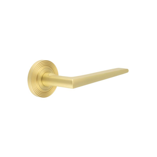 Frelan Burlington Mayfair Door Handles Satin Brass Consist of BUR10SB + BUR53SB