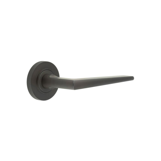 Frelan Burlington Mayfair Door Handle on Knurled Outer Rose Dark Bronze BUR10KIT83 Consist of BUR10DB and BUR55DB