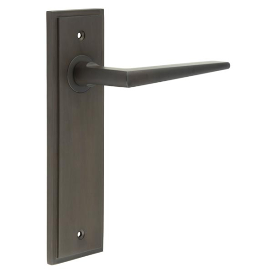 Frelan Burlington Mayfair Door Handle on Latch Plate Dark Bronze BUR10KIT86 Consist of BUR10DB and BUR450DB