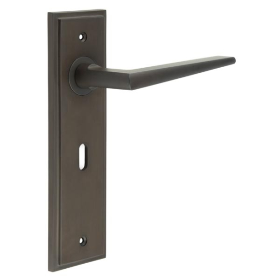 Frelan Burlington Mayfair Door Handle on Standard Lock Plate Dark Bronze BUR10KIT87 Consist of BUR10DB and BUR451DB