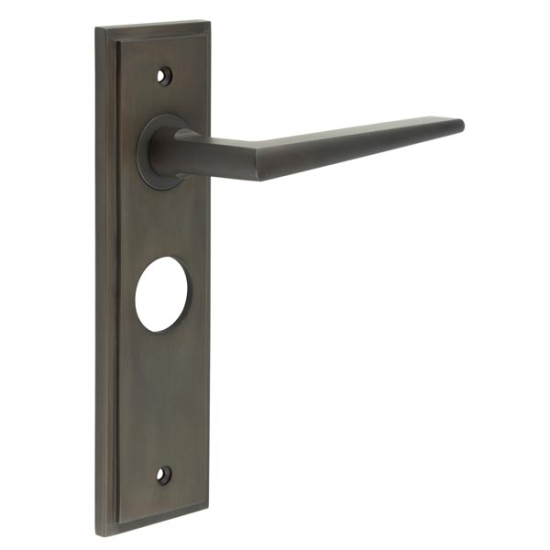 Frelan Burlington Mayfair Door Handle on Din Bathroom Plate Dark Bronze BUR10KIT91 Consist of BUR10DB and BUR456DB