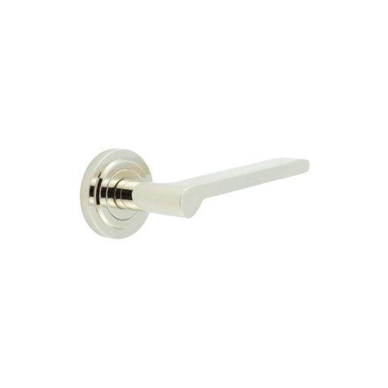 Frelan Burlington Fitzrovia Door Handle on Stepped outer Rose Polished Nickel BUR15KIT159 Consist of BUR15PN and BUR52PN