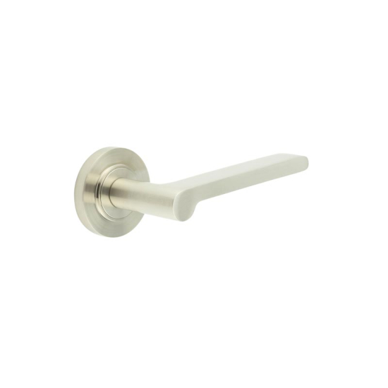 Frelan Burlington Fitzrovia Door Handle on Plain outer Rose Satin Nickel BUR15KIT313 Consist of BUR15SN and BUR50SN