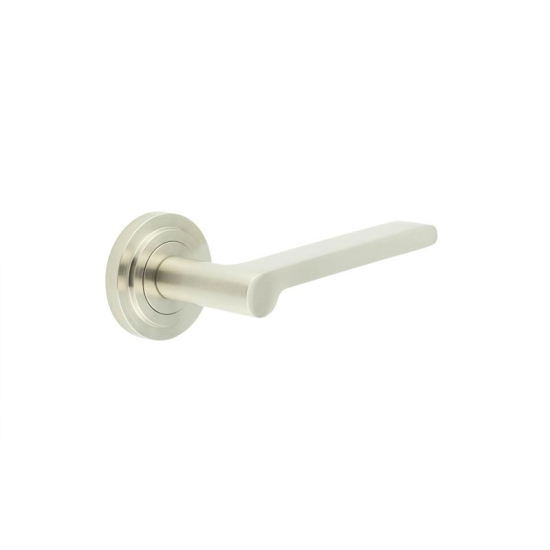 Frelan Burlington Fitzrovia Door Handle on Stepped outer Rose Satin Nickel BUR15KIT315 Consist of BUR15SN and BUR52SN