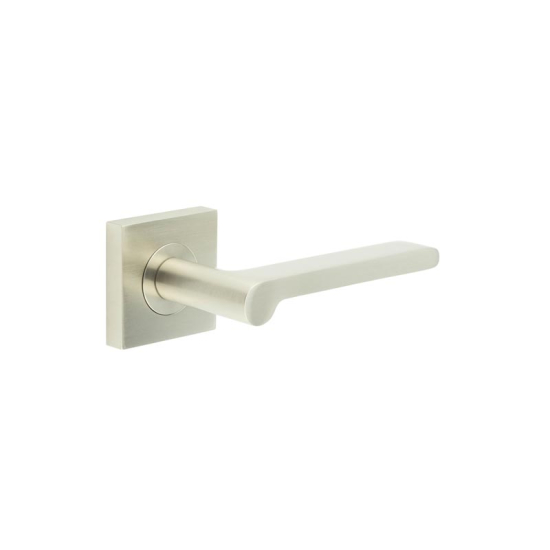 Frelan Burlington Fitzrovia Door Handle on Square Plain Outer Rose Satin Nickel BUR15KIT318 Consist of BUR15SN and BUR150SN