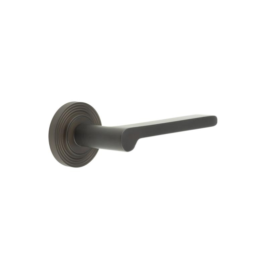 Frelan Burlington Fitzrovia Door Handle on Reeded outer Rose Dark Bronze BUR15KIT82 Consist of BUR15DB and BUR53DB