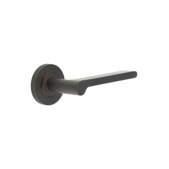Frelan Burlington Fitzrovia Door Handle on Knurled Outer Rose Dark Bronze BUR15KIT83 Consist of BUR15DB and BUR55DB