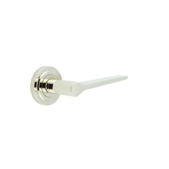 Frelan Burlington Knightsbridge Door Handle on Stepped outer Rose Polished Nickel BUR20KIT159 Consist of BUR20PN and BUR52PN