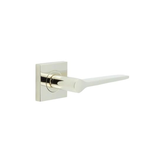 Frelan Burlington Knightsbridge Door Handle on Square Plain Outer Rose Polished Nickel BUR20KIT162 Consist of BUR20PN and BUR150PN