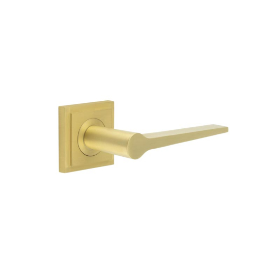 Frelan Burlington Knightsbridge Door Handle on Square Stepped Outer Rose Satin Brass BUR20KIT241 Consist of BUR20SB and BUR152SB