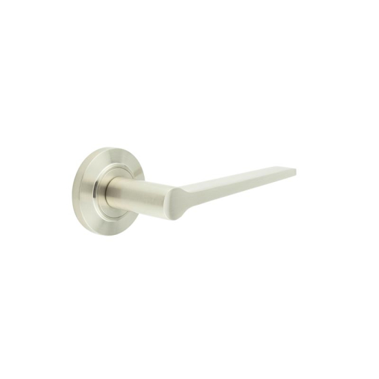 Frelan Burlington Knightsbridge Door Handle on Stepped outer Rose Satin Nickel BUR20KIT315 Consist of BUR20SN and BUR52SN