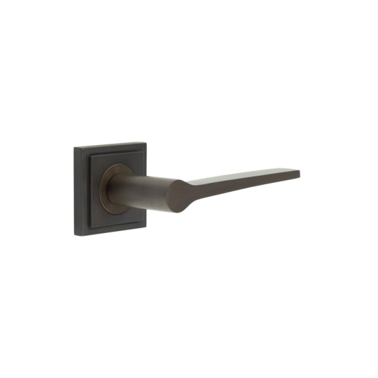 Frelan Burlington Knightsbridge Door Handle on Square Stepped Outer Rose Dark Bronze BUR20KIT85 Consist of BUR20DB and BUR152DB
