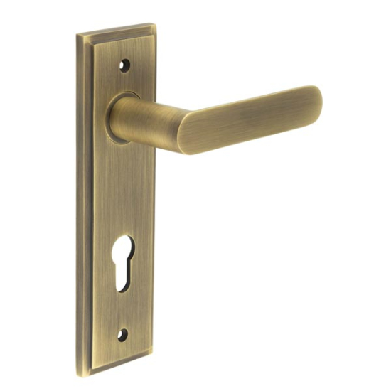 Frelan Burlington Kensington Lever on PlateDin Euro Profile Lock Plate Antique Brass BUR25KIT12 Consist of BUR25AB and BUR455AB