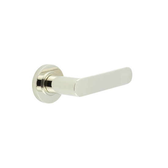Frelan Burlington Kensington Door Handle on Plain outer Rose Polished Nickel BUR25KIT157 Consist of BUR25PN and BUR50PN