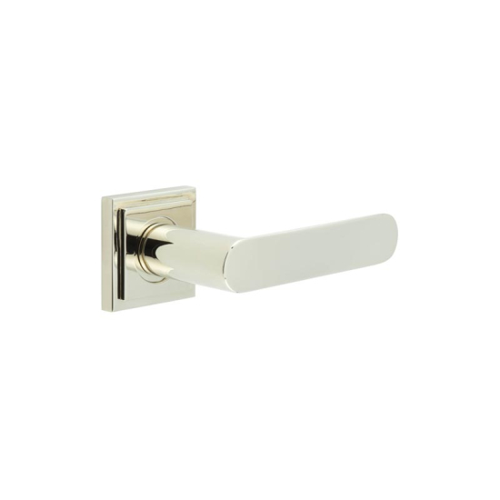 Frelan Burlington Kensington Door Handle on Square Stepped Outer Rose Polished Nickel BUR25KIT163 Consist of BUR25PN and BUR152PN