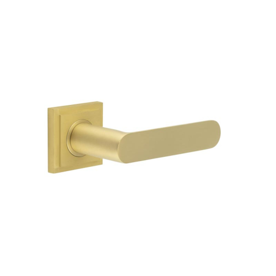 Frelan Burlington Kensington Door Handle on Square Stepped Outer Rose Satin Brass BUR25KIT241 Consist of BUR25SB and BUR152SB