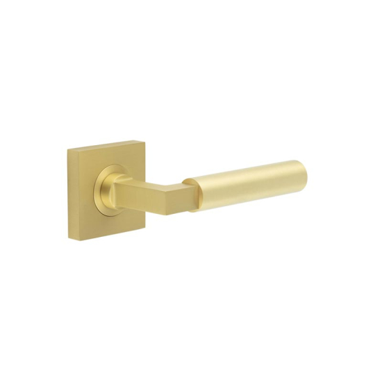Frelan Burlington Westminster Door Handle on Square Plain Outer Rose Satin Brass BUR30KIT240 Consist of BUR30SB and BUR150SB