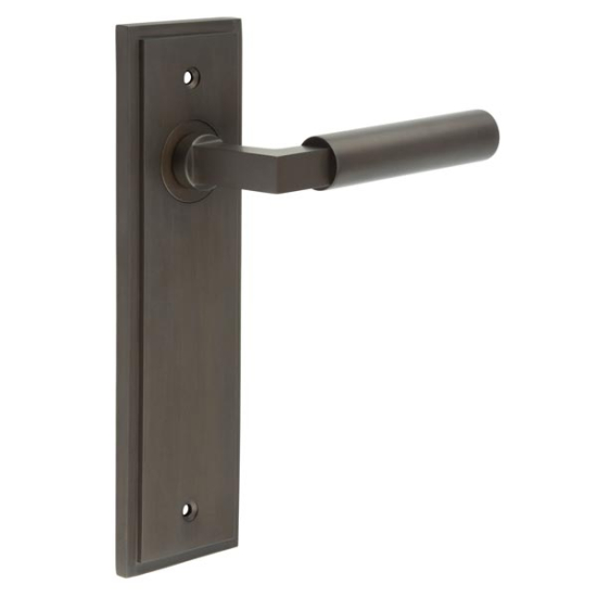 Frelan Burlington Westminster Door Handle on Latch Plate Dark Bronze BUR30KIT86 Consist of BUR30DB and BUR450DB