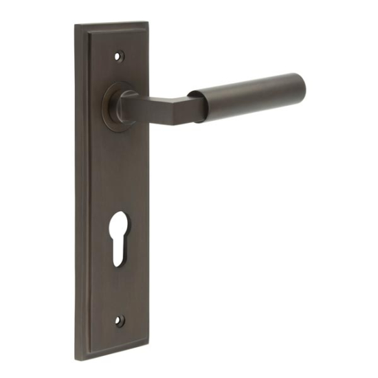 Frelan Burlington Westminster Door Handle on Din Euro Profile Lock Plate Dark Bronze BUR30KIT90 Consist of BUR30DB and BUR455DB