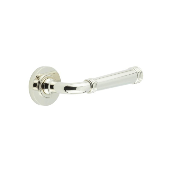 Frelan Burlington Highgate Door Handle on Plain outer Rose Polished Nickel BUR35KIT157 Consist of BUR35PN and BUR50PN