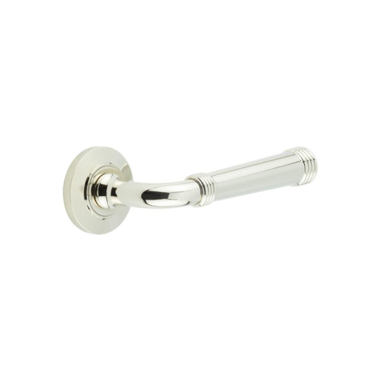 Frelan Burlington Highgate Door Handle on Chamfered outer Rose Polished Nickel BUR35KIT158 Consist of BUR35PN and BUR51PN