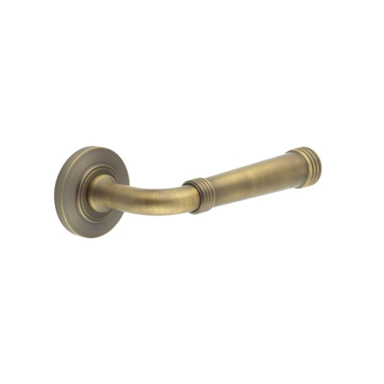 Frelan Burlington Highgate Door Handle on Chamfered outer Rose Antique Brass BUR35KIT2 Consist of BUR35AB and BUR51AB
