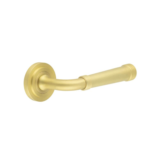 Frelan Burlington Highgate Door Handle on Stepped outer Rose Satin Brass BUR35KIT237 Consist of BUR35SB and BUR52SB