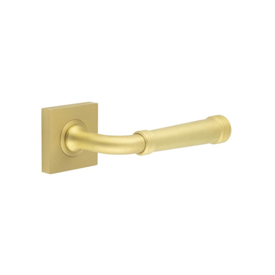 Frelan Burlington Highgate Door Handle on Square Plain Outer Rose Satin Brass BUR35KIT240 Consist of BUR35SB and BUR150SB