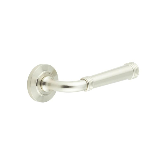 Frelan Burlington Highgate Door Handle on Chamfered outer Rose Satin Nickel BUR35KIT314 Consist of BUR35SN and BUR51SN