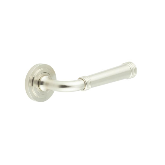 Frelan Burlington Highgate Door Handle on Stepped outer Rose Satin Nickel BUR35KIT315 Consist of BUR35SN and BUR52SN