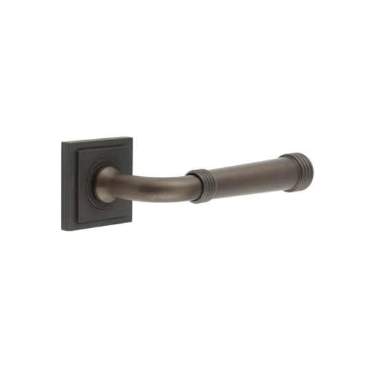 Frelan Burlington Highgate Door Handle on Square Stepped Outer Rose Dark Bronze BUR35KIT85 Consist of BUR35DB and BUR152DB