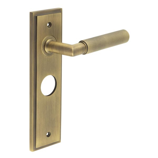 Frelan Burlington Piccadilly Door Handle on Bathroom Plate Antique Brass BUR40KIT10 Consist of BUR40AB and BUR453AB