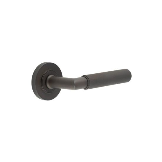 Frelan Burlington Piccadilly Door Handle on Knurled Outer Rose Dark Bronze BUR40KIT83 Consist of BUR40DB and BUR55DB