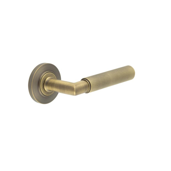 Frelan Burlington Piccadilly Door Handle on Chamfered outer Rose Antique Brass BUR40KIT2 Consist of BUR40AB and BUR51AB