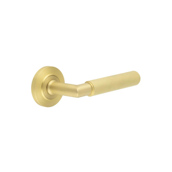 Frelan Burlington Piccadilly Door Handle on Chamfered outer Rose Satin Brass BUR40KIT236 Consist of BUR40SB and BUR51SB