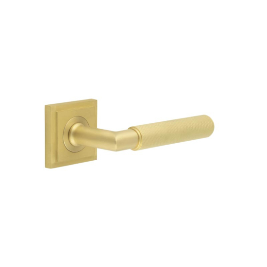 Frelan Burlington Piccadilly Door Handle on Square Stepped Outer Rose Satin Brass BUR40KIT241 Consist of BUR40SB and BUR152SB